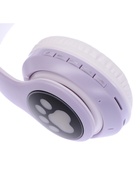Наушники беспроводные, с ушками кошки, MYBIT W-32, Bluetooth 5.0, с микрофоном, AUX, microSD, MP3, 400 мАч, фиолетовые - Фото 7