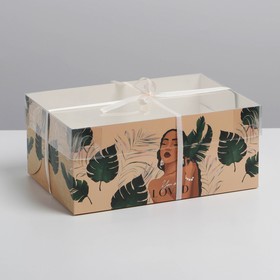 Коробка для капкейка, кондитерская упаковка, 6 ячеек, «Дикая», 23 х 16 х 10 см