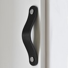 Ручка скоба CAPPIO м/о 96 мм, черная, кожаная - фото 804702310