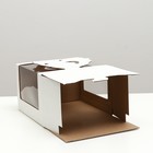Коробка под торт 2 окна, с ручками, белая, 21 х 21 х14 см - Фото 4