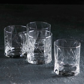 Набор низких стеклянных стаканов «Время дегустаций. Виски», 340 мл, 4 шт