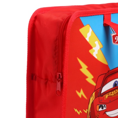 Папка пластиковая с ручками А4, на молнии, 8×33×24 см, «Тачки»