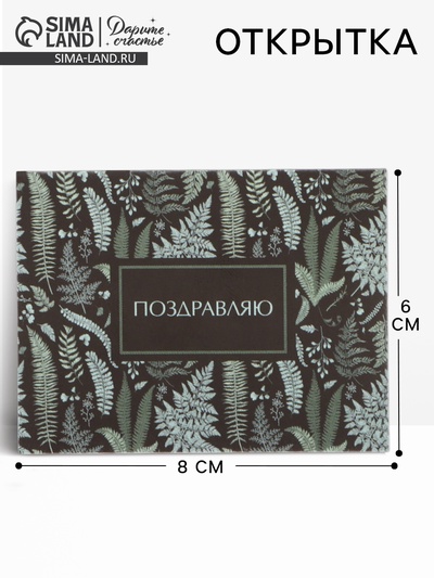 Открытка мини «Поздравляю», 6×8 см