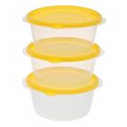 Набор пищевых контейнеров круглых 750 мл "Арт-деко", 3 шт, цвет МИКС - Фото 1