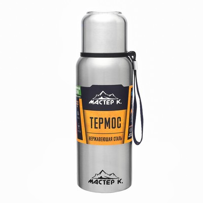 Термос Мастер К «Путешествие», 600 мл, с кружкой, с ситом, сохраняет тепло 24 ч, нержавеющая сталь, серебристый
