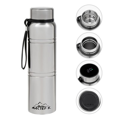 Термос Мастер К Warm, 850 мл, сохраняет тепло 24 ч, нержавеющая сталь, серебристый