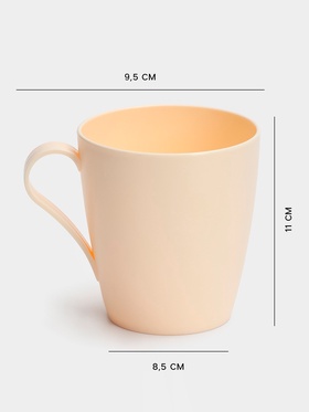 Кружка пластиковая «Нова», 400 мл, d=8.5 см, h=9.5 см, МИКС (комплект 2 шт)