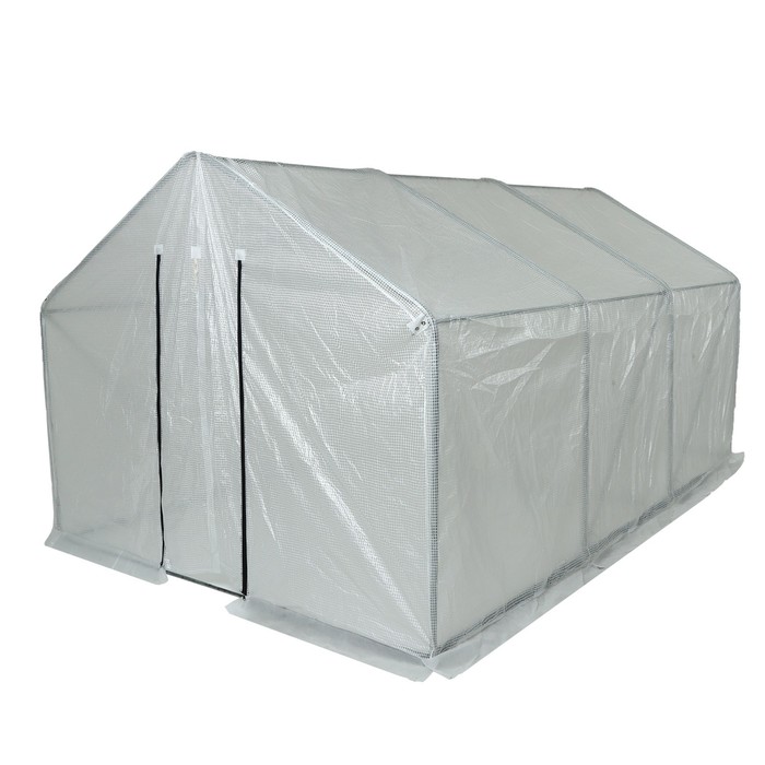 Теплица, 3,7 × 2,45 × 2,1 м, оцинкованный металл, профиль d = 25 мм, чехол из армированной плёнки 120 мкм - Фото 1