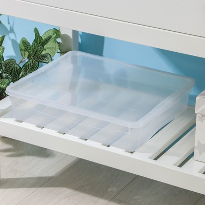 Ящик для хранения «Кристалл», 9 л, 40×33.5×8.5 см, с крышкой, прозрачный