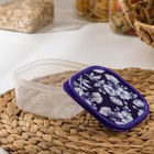 Контейнер пищевой Доляна «Цветы», 400 мл, квадрат, цвет фиолетовый - Фото 3