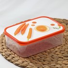 Контейнер пищевой Доляна «Морковка», 1,2 л, прямоугольный, цвет оранжевый - фото 318752347