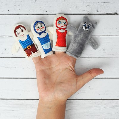 УЦЕНКА Пальчиковый театр «Красная шапочка» (4 персонажа+ сценарий)