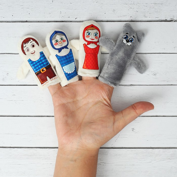 УЦЕНКА Пальчиковый театр «Красная шапочка» (4 персонажа+ сценарий) - Фото 1