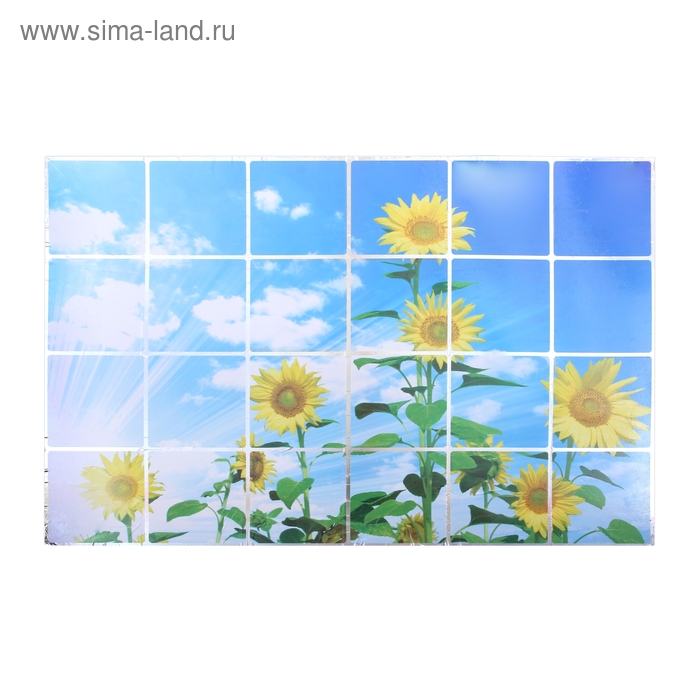Наклейка на кафельную плитку "Подсолнухи на фоне неба" 90х60 см - Фото 1