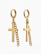 Серьги металл «Крест и цепочка», цвет золото - Фото 1