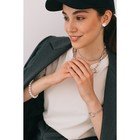Серьги «Кошачий глаз» сердечки, цвет белый - Фото 5