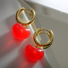 Серьги со съёмным элементом «Трансформер» сердечки, цвет красный в золоте - фото 6527425