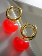 Серьги со съёмным элементом «Трансформер» сердечки, цвет красный в золоте - Фото 5