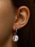 Серьги со съёмным элементом «Трансформер» жемчужный диск, цвет белый в серебре  (артикул 7141464)  большой выбор товаров оптом и в розницу по низким ценам с доставкой