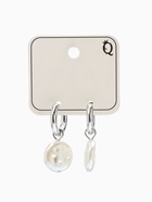 Серьги со съёмным элементом «Трансформер» жемчужный диск, цвет белый в серебре  (артикул 7141464)  большой выбор товаров оптом и в розницу по низким ценам с доставкой