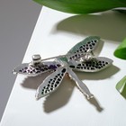 Брошь «Стрекоза», цветная в чернёном серебре - Фото 3