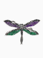 Брошь «Стрекоза», разноцветная в чернёном серебре - Фото 2