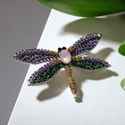 Брошь «Стрекоза», цветная в чернёном серебре - Фото 1