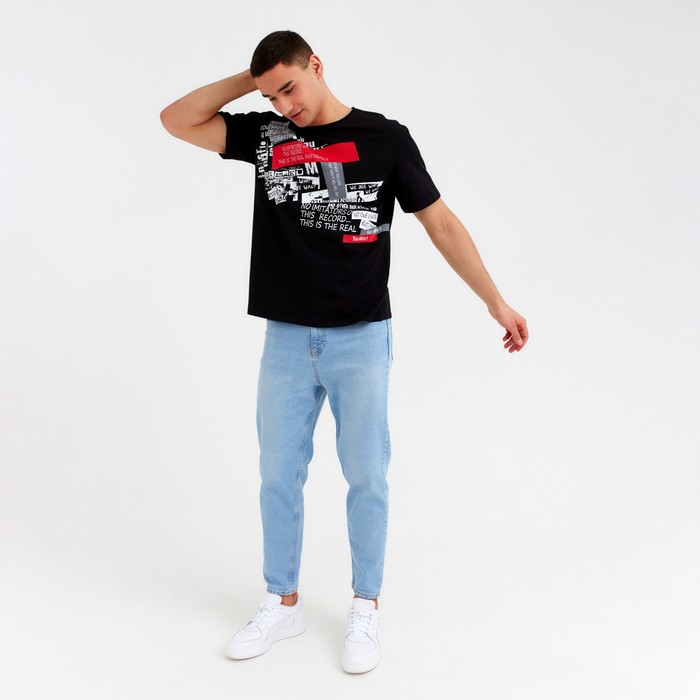 Футболка мужская MINAKU, размер 52, чёрная