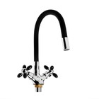 УЦЕНКА Смеситель для кухни Accoona A4882F-1, однорычажный, с гибким изливом, черный - Фото 1