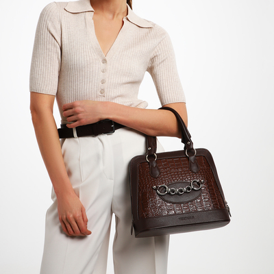 Сумка женская TEXTURA, тоут, средний размер, цвет коричневый