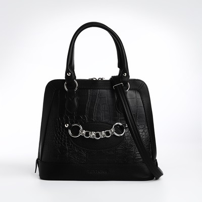 Сумка женская на молнии TEXTURA, средний размер, цвет чёрный