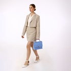 Сумка женская на клапане TEXTURA, средний размер, голубая - Фото 8