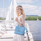 Сумка женская на клапане TEXTURA, средний размер, голубая - Фото 2