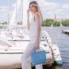 Сумка женская на клапане TEXTURA, средний размер, голубая - Фото 6