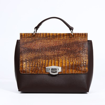 Сумка женская TEXTURA, мессенджер, средний размер, цвет коричневый