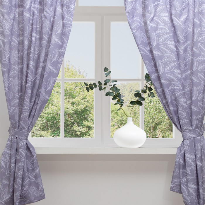 Комплект штор для кухни с подхватами Этель Ease 145×180 см-2 шт., 100% п/э - Фото 1