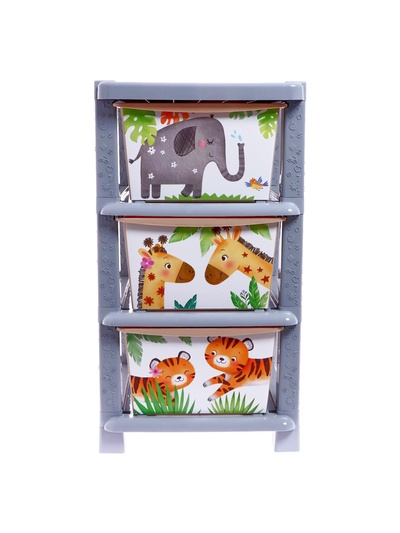 Комод пластиковый детский «Счастливое детство», 3 секции