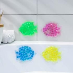 Мини-коврик для ванны «Рыбка», 11,5x9 см, цвет МИКС