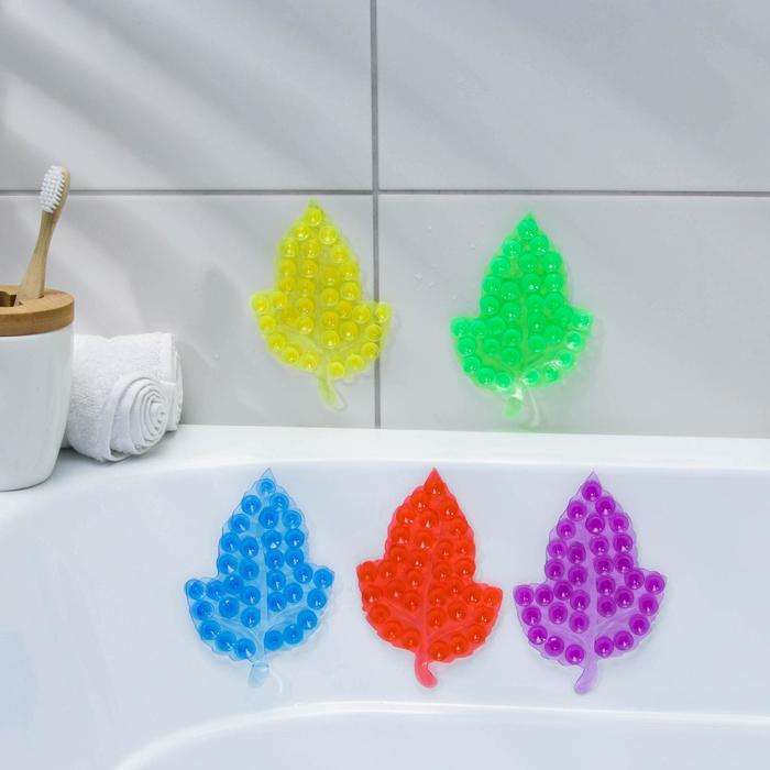 Мини-коврик для ванны «Кленовый лист», 9×13,5 см, цвет МИКС - Фото 1