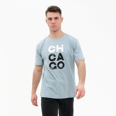 Футболка мужская, цвет светло-серый, размер 48