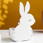 Кашпо деревянное "Зайка" 13х7,5х22 см белый - фото 24381267