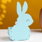 Кашпо деревянное "Зайка" 13х7,5х22 см тиффани-белый - фото 22576397