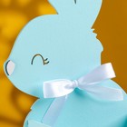 Кашпо деревянное "Зайка" 13х7,5х22 см тиффани-белый - фото 22576401