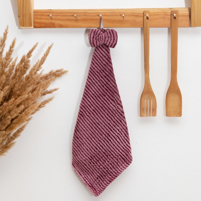 Кухонное полотенце «Доляна. Бантик», 30×30 см, фиолетовое, микрофибра 100% п/э