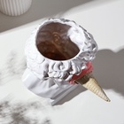 Ваза декоративная настольная «Давид с мороженым», полистоун, для цветов, для сухоцветов, белый 7653156