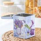 Банка с крышкой для сыпучих продуктов «Лаванда 2», 860 мл, 8,7×11,4 см, прямоугольная - фото 24423663