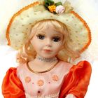Кукла-зонтик коллекционная "Эсмеральда в оранжево-белом платье" крутящаяся,музыкальная, 45 см - Фото 5