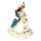 Кукла-зонтик коллекционная "Виктория в бело-синем платье" крутящаяся, музыкальная, 45 см - Фото 2