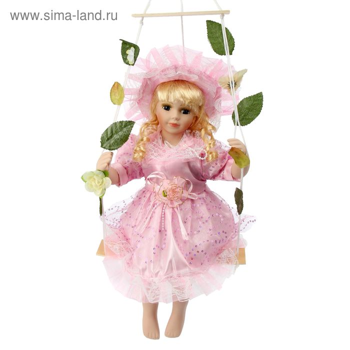 Кукла коллекционная "Мария в розовом на качелях" 40 см - Фото 1