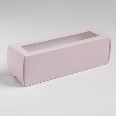 Коробка для макарун, кондитерская упаковка, «Розовая», 5.5 х 18 х 5.5 см